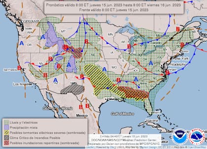 Pronóstico del clima a nivel nacional para el 15 de junio