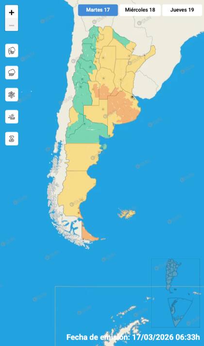 Pronóstico del tiempo para los próximos días en la ciudad de Buenos Aires.