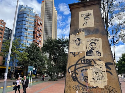 Propaganda contra Abelardo de la Espriella en el centro de Bogotá, el 21 de junio de 2026. Fuente: Guido Bovone
