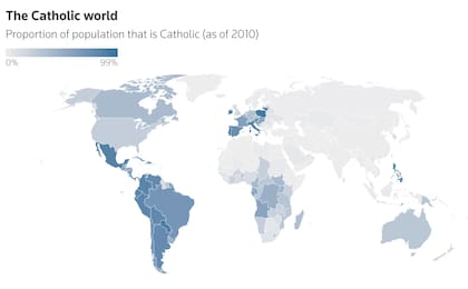 Proporción de católicos en el mundo