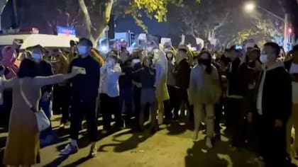 Protesta anticovid en Shanghái.