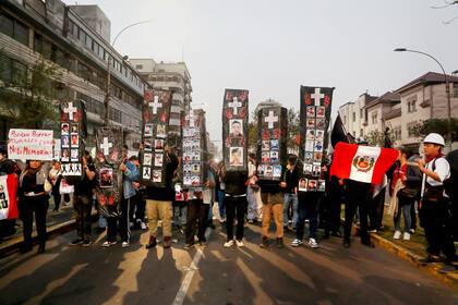 Protesta antigubernamental en las calles de Lima, el sábado pasado