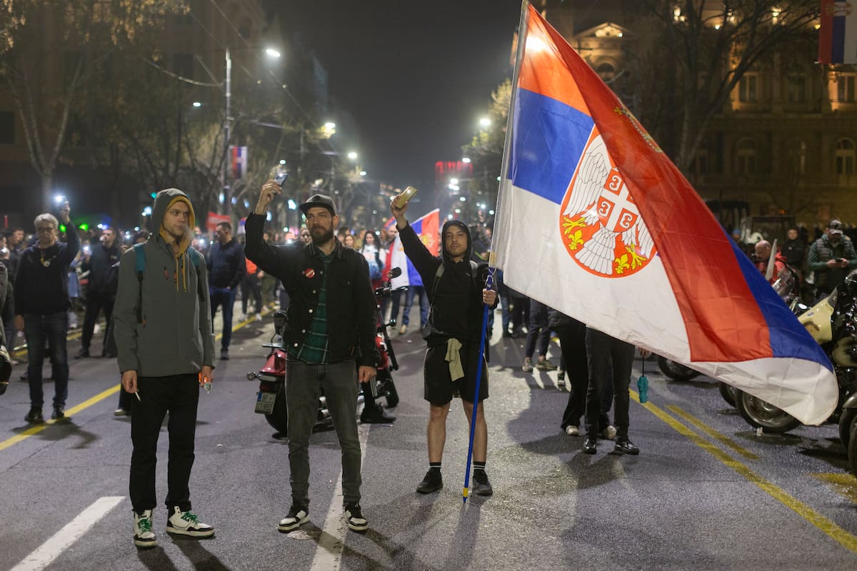 Protesta contra la corrupción en Belgrado (AP Foto/Marko Drobnjakovic)