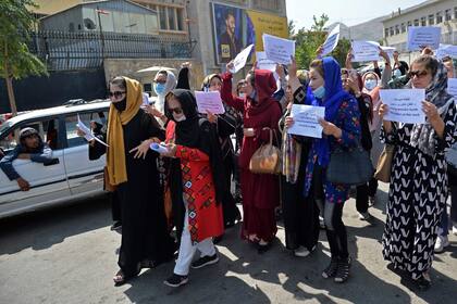 Protesta de mujeres en Kabul
