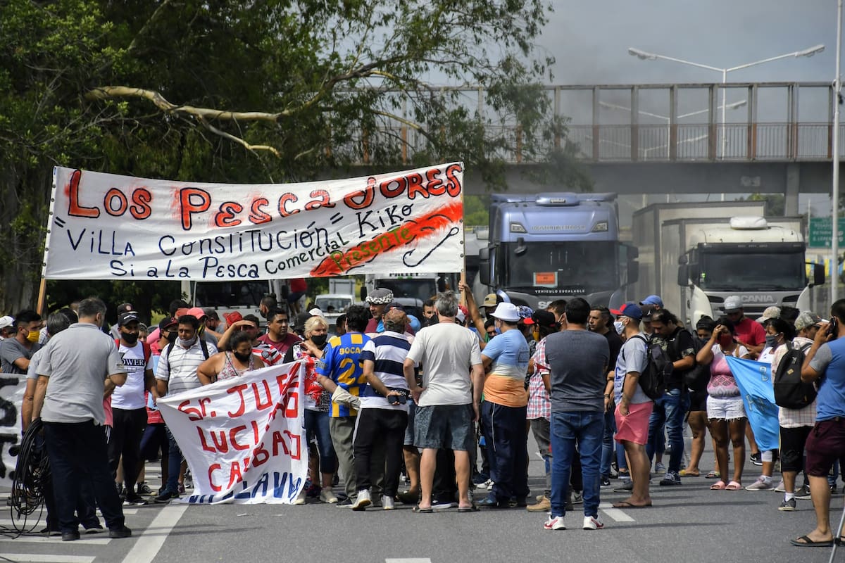Protesta de pescadores en Santa Fe