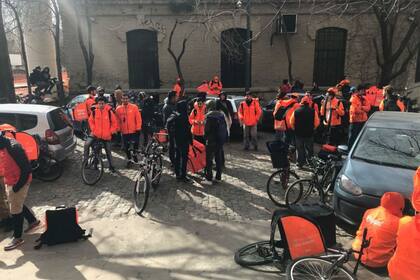 Protesta de Rappi en la puerta de la empresa