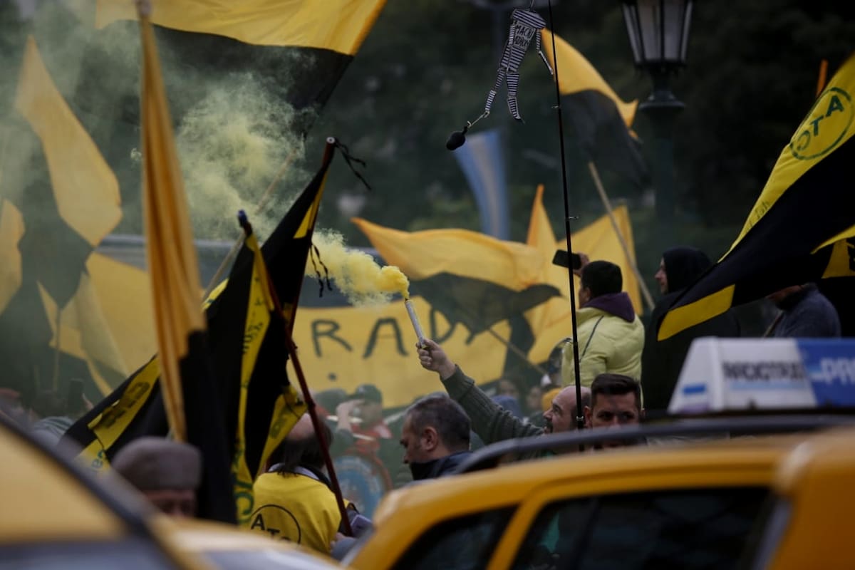 Protesta de taxistas contra Uber