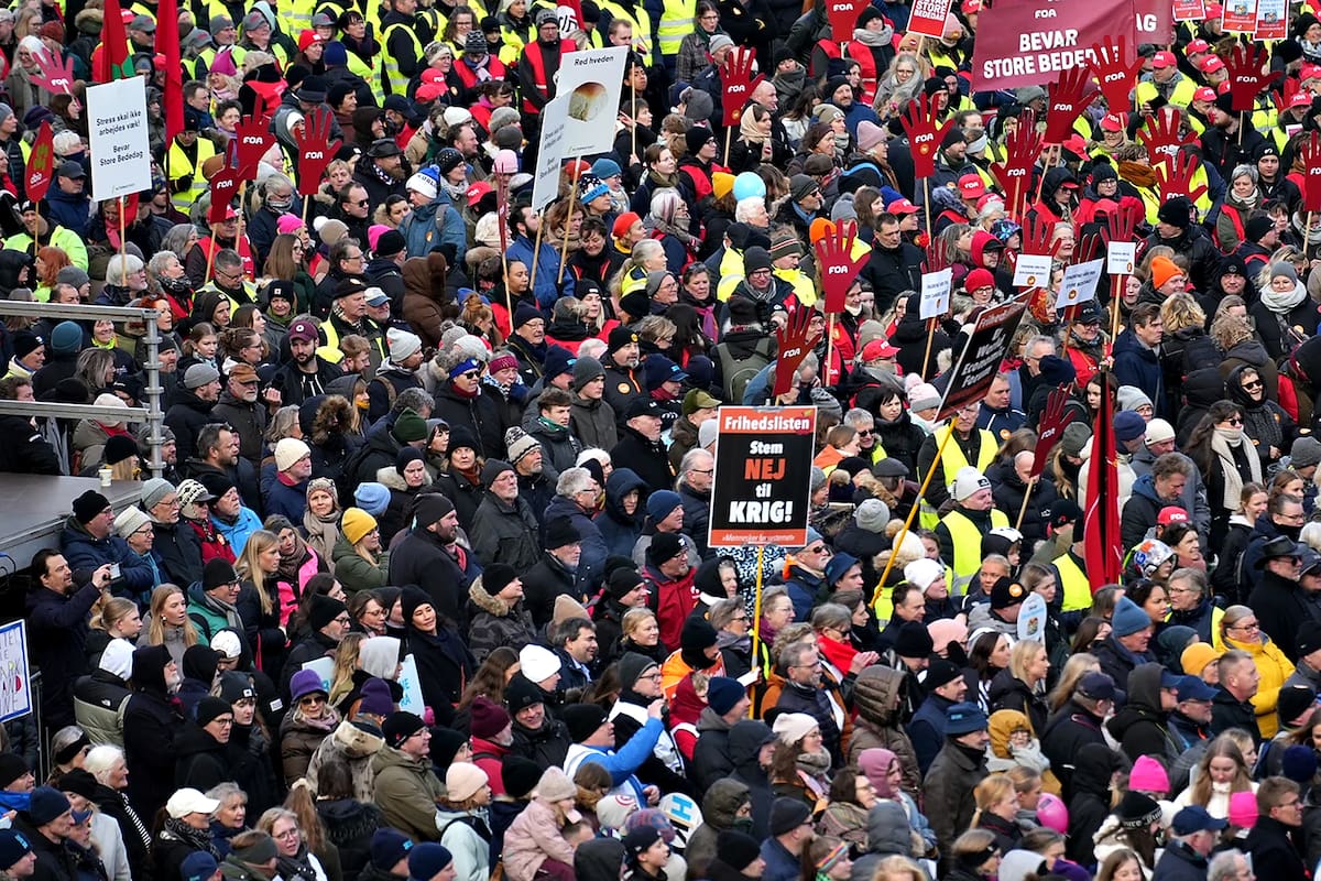 Protesta en Dinamarca contra la eliminación de un día festivo