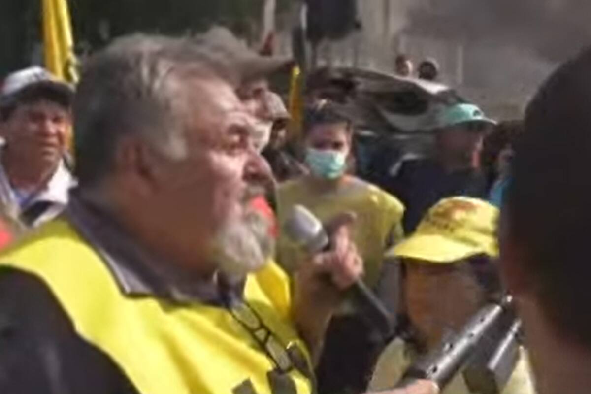 Protesta y corte de Raúl Castells en Isidro Casanova