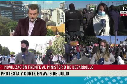 Protesta y corte en Av. 9 de julio: movilización frente al Ministerio de Desarrollo Social