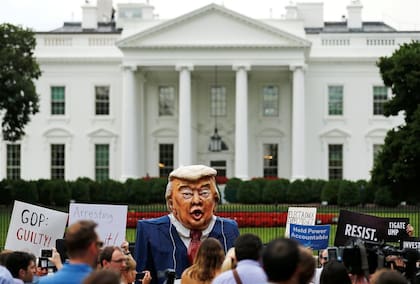 Protestas contra Donald Trump, anteayer, frente a la Casa Blanca