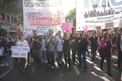 Protestas contra la reforma laboral en el centro porteño