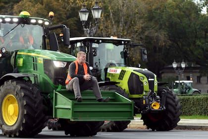 Protestas de trabajadores rurales en Berlín, en contra de las políticas agrícolas