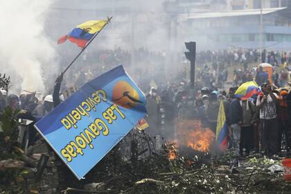 Protestas en el centro de Quito
