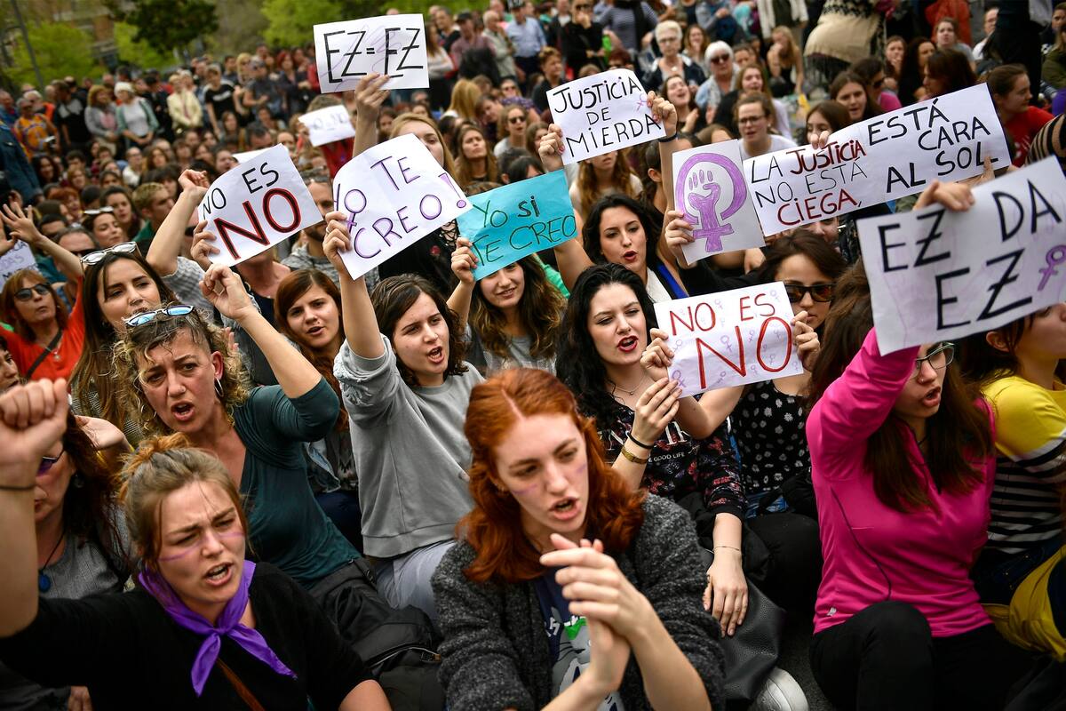 Protestas en España por el fallo de un ataque sexual colectivo
