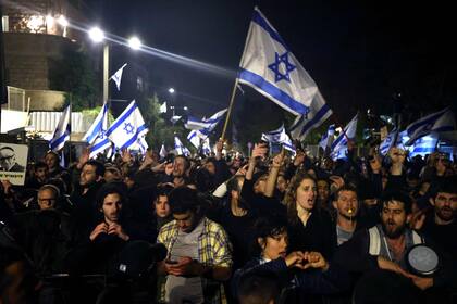 Protestas en Jerusalén contra la reforma judicial impulsada por el primer ministro Benjamin Netanyahu