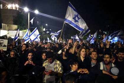 Protestas en Jerusalén contra la reforma judicial impulsada por el primer ministro Benjamin Netanyahu