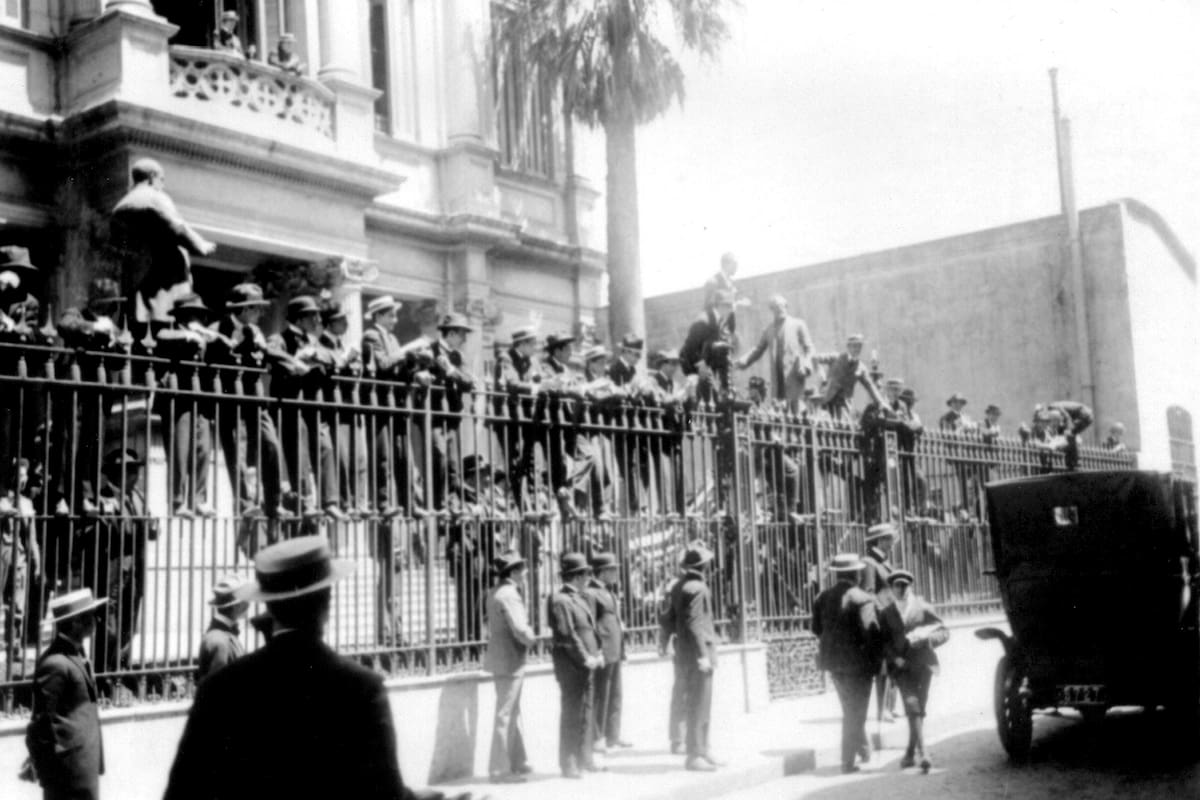 Protestas estudiantiles en la Facultad de Derecho, en 1919