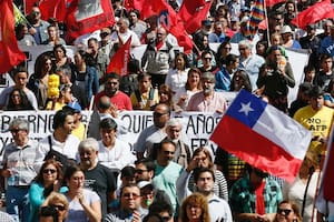 Protestas sobre el régimen de pensiones en Valparaíso