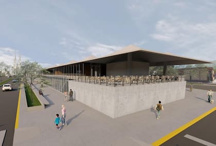 Proyección digital de las obras de recuperación de la Terminal de 1966 (diseñada por Juan Manuel Llauró y José Antonio Urgell), que sumará espacios culturales, comerciales y gastronómicos