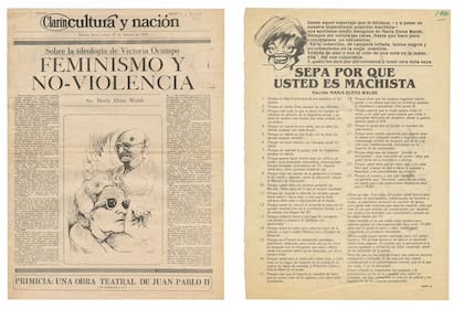 Publicaciones de María Elena Walsh en Clarín y Humor