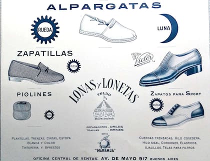 Publicidad de los productos de Alpargatas, en el año 1928