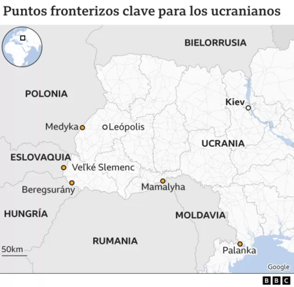 Puntos fronterizos claves para los ucranianos.