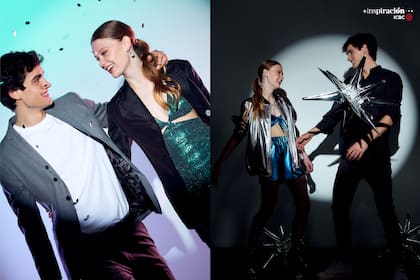 Puro glamour: brillos y metalizados son los elegidos que no fallan para festejos de noche. Al igual que el total black es una elección masculina elegante e infalible.