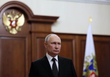 Putin antes de pronunciar su discurso