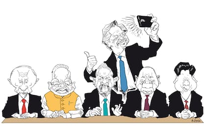 Putin, Modi, Lula, Alberto Fernández, Ramaphosa y Xi Jinping