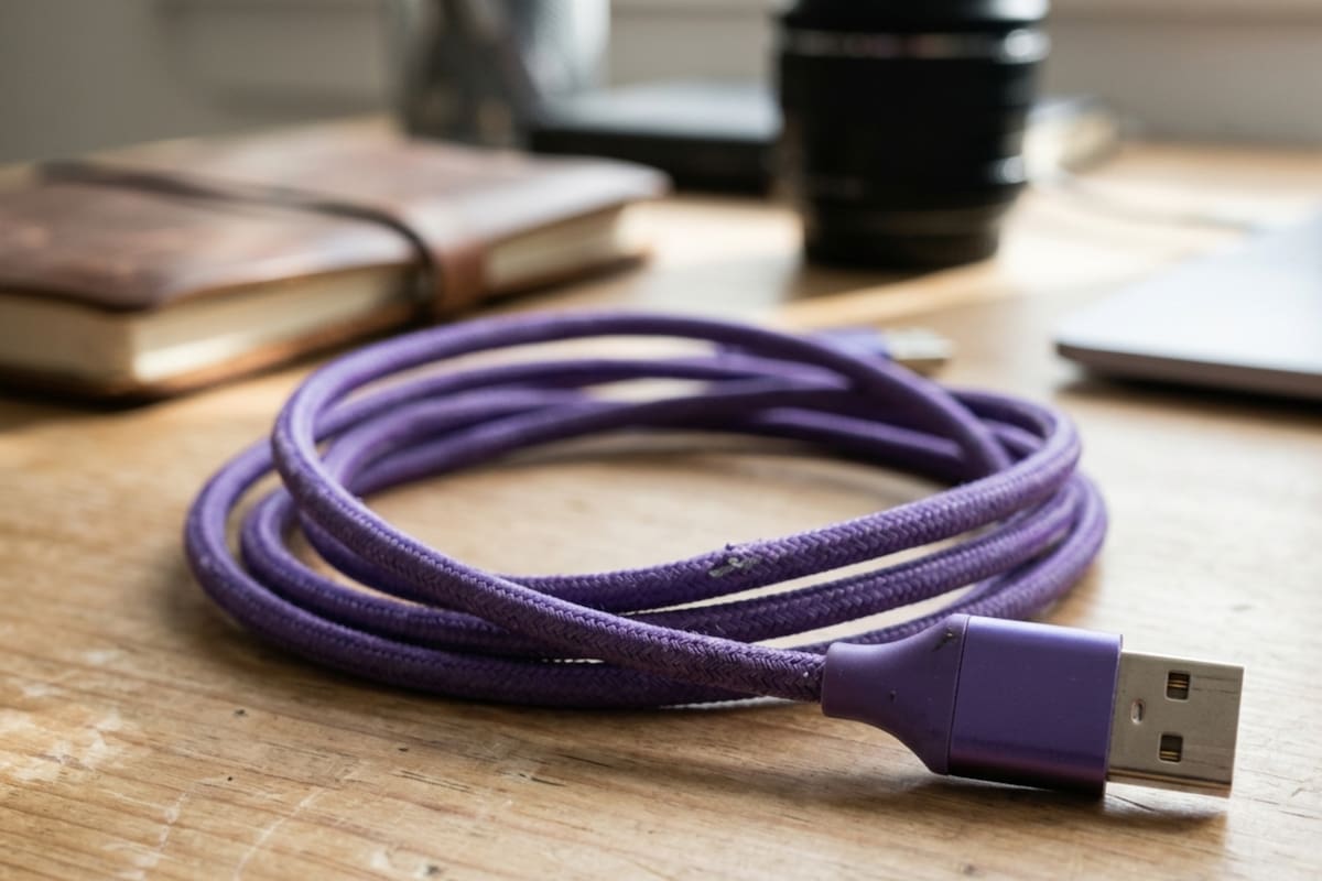Qué diferencia hay entre el cable USB violeta y el común