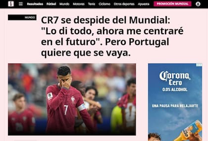 Qué dijeron en medios de otros países sobre la despedida de Ronaldo.