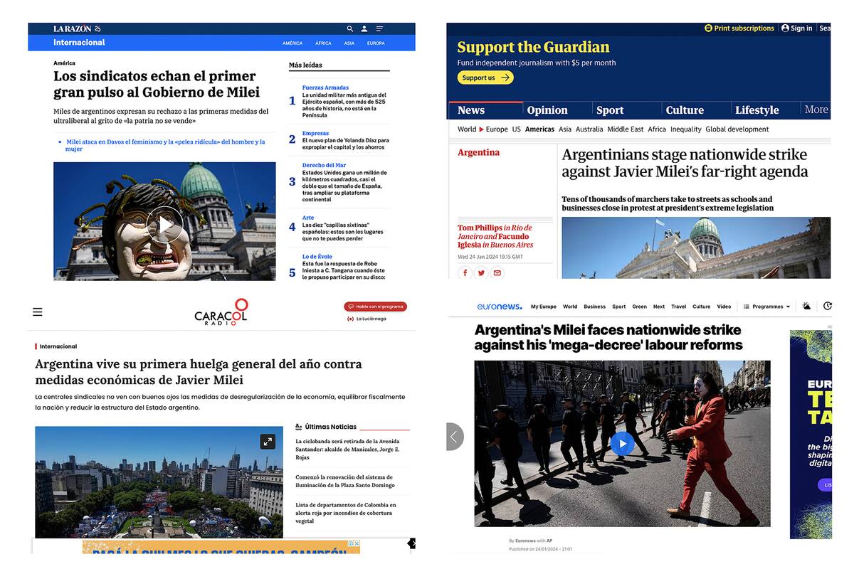 Qué dijeron los medios internacionales sobre la marcha contra Milei