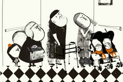 ¿Qué hacen estos personajes metidos en un ascensor?