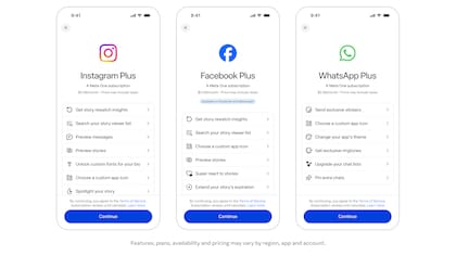 Qué incluyen las nuevas funciones de Instagram Plus, Facebook Plus, WhatsApp Plus