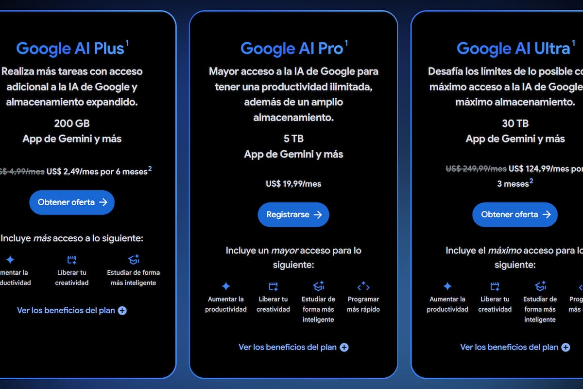Qué incluyen y qué precio tienen los planes de IA de Google