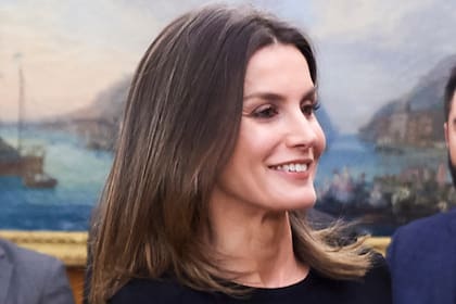 Queen Letizia of Spain (C) attends several audiences at Zarzuela Palace on January 18, 2019 in Madrid, Spain.