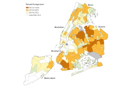 Queens y Brooklyn concentran los barrios con mayor presencia de residentes extranjeros