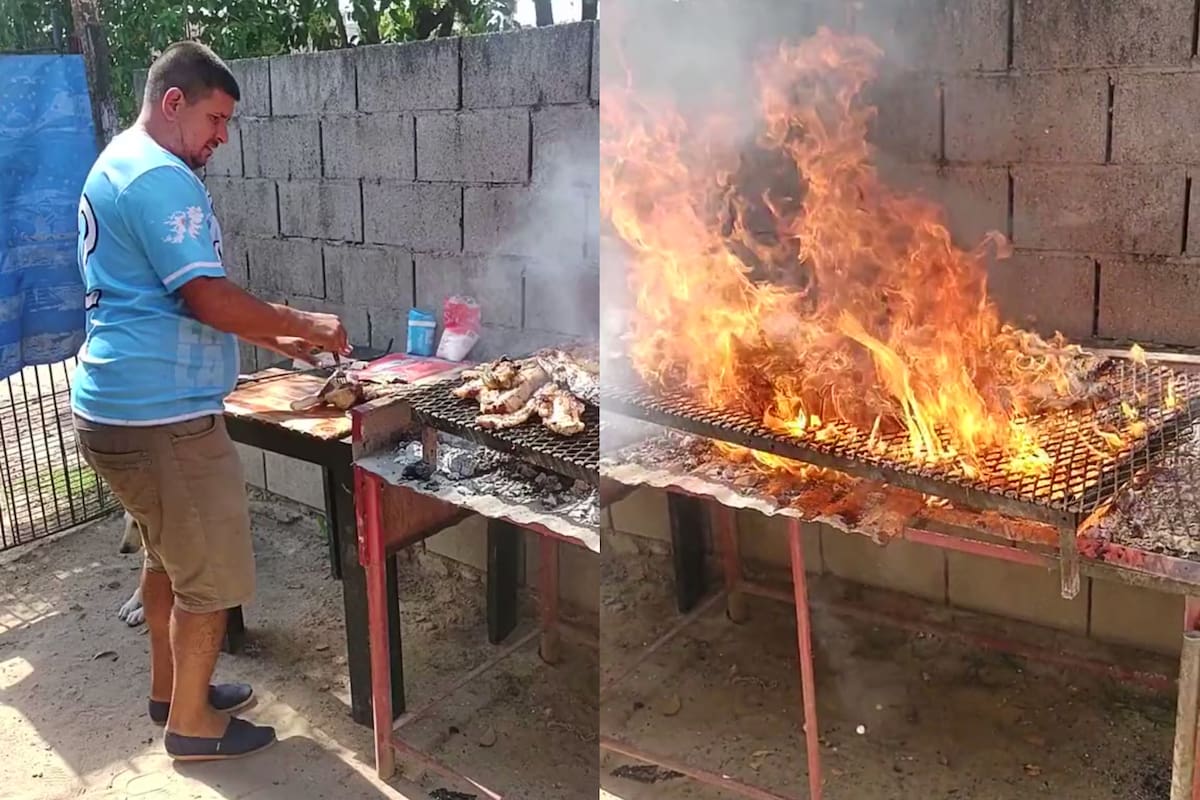 Quemó un asado y se volvió viral
