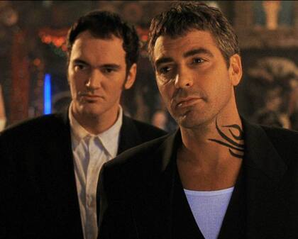 Quentin Tarantino y George Clooney en Desde el crepúsculo al amanecer