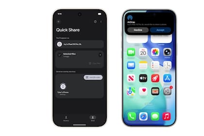 Quick Share, de Android, ahora es compatible con AirDrop, de iOS, y pueden intercambiar archivos en forma inalámbrica