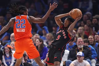 Quickley anota 23 puntos y 11 rebotes para liderar a Raptors en victoria 103-101 sobre Thunder