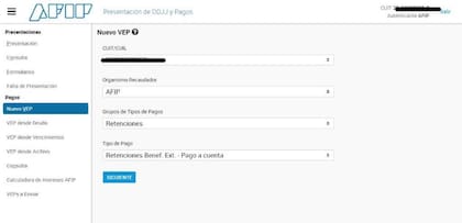 El VEP puede realizarse a través de la web de la AFIP