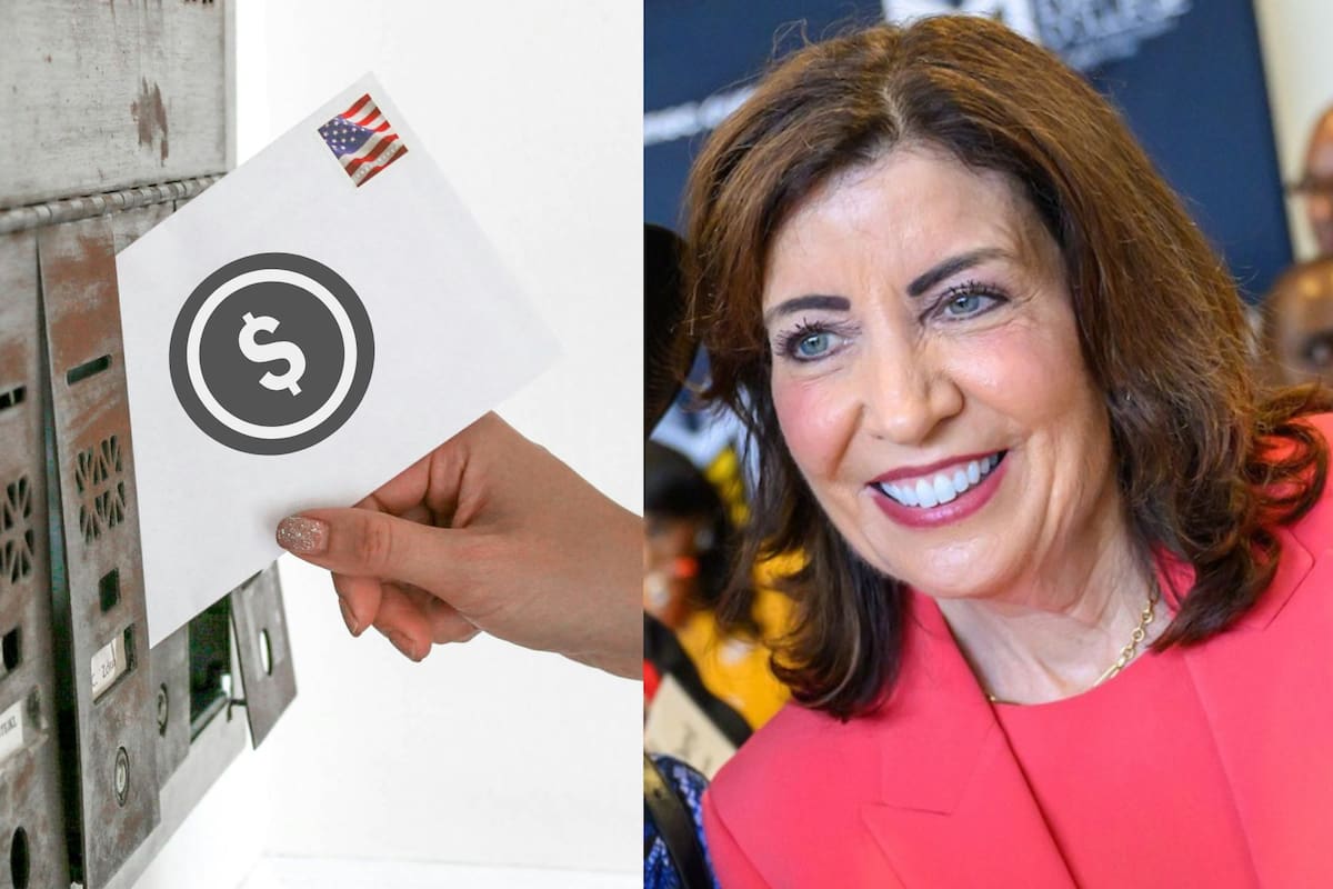 Quiénes recibirán el cheque de reembolso por inflación en Nueva York (Pexels/Element5 Digital) (Facebook/Governor Kathy Hochul)