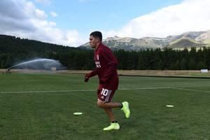 Quintero, durante la pretemporada de River en San Martín de los Andes