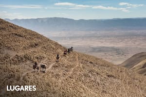 Quinto día de cabalgata, durante el cruce de la sierra del León Muerto.