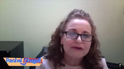 Rachel en su aparición junto al elenco de La Niñera en 2020
