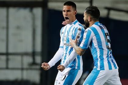 Matías Rojas celebra un gol: puede ser uno de los que Racing venda en este mercado de pases.