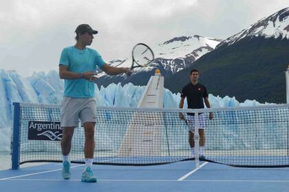 Rafa y Nole, en el Perito Moreno