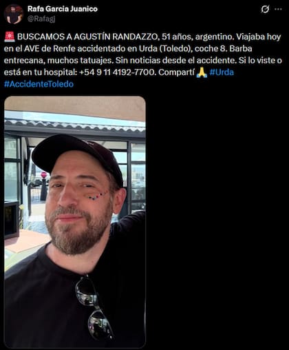 Rafael García Junicol se encargó de publicar una foto de Agustín Randazzo